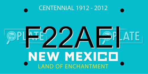 F22AEI New Mexico License Plate