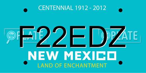 F22EDZ New Mexico License Plate