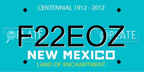 F22EOZ New Mexico License Plate