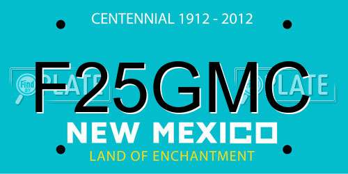 F25GMC New Mexico License Plate