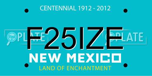 F25IZE New Mexico License Plate