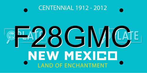 F28GMC New Mexico License Plate
