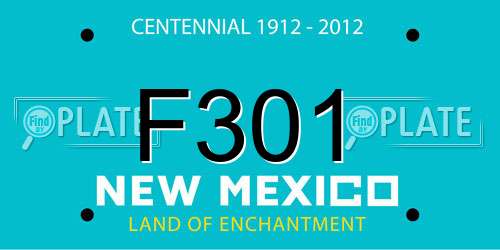 F301 New Mexico License Plate