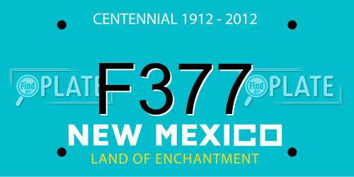 F377 New Mexico License Plate