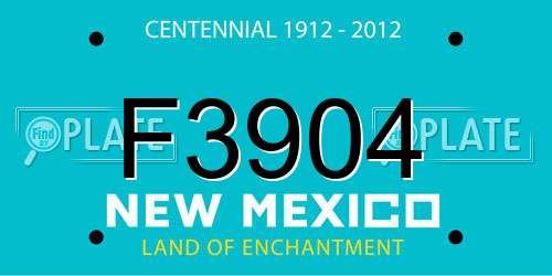 F3904 New Mexico License Plate