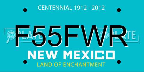 F55FWR New Mexico License Plate