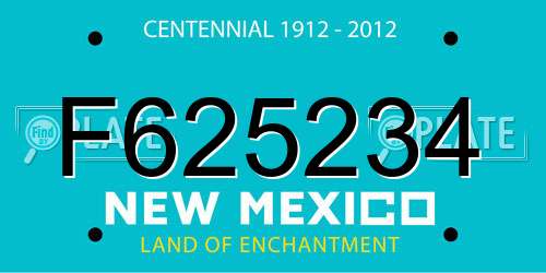 F625234 New Mexico License Plate