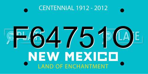 F64751O New Mexico License Plate