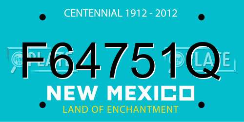 F64751Q New Mexico License Plate