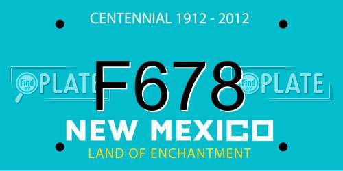 F678 New Mexico License Plate