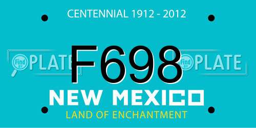 F698 New Mexico License Plate