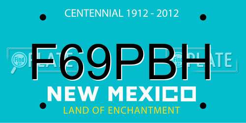 F69PBH New Mexico License Plate