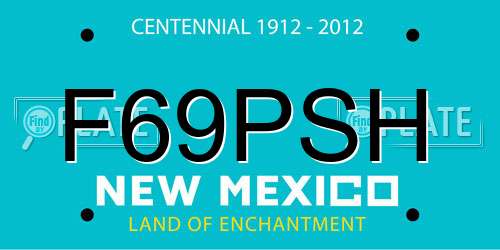 F69PSH New Mexico License Plate