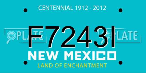 F7243I New Mexico License Plate