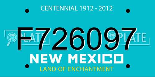 F726097 New Mexico License Plate