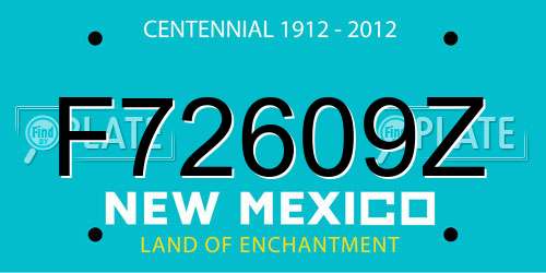 F72609Z New Mexico License Plate