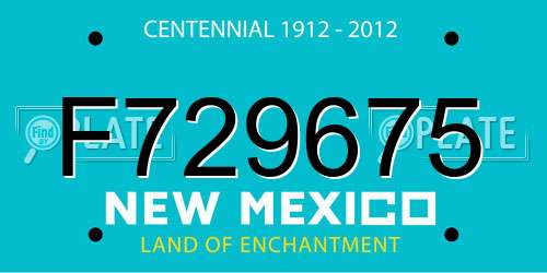 F729675 New Mexico License Plate