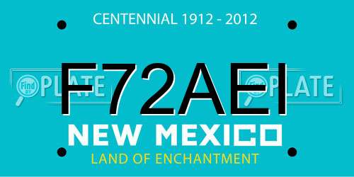 F72AEI New Mexico License Plate