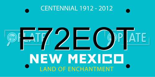 F72EOT New Mexico License Plate