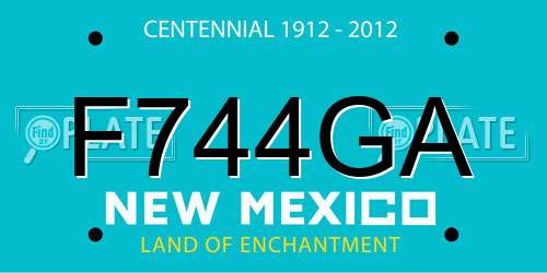 F744GA New Mexico License Plate