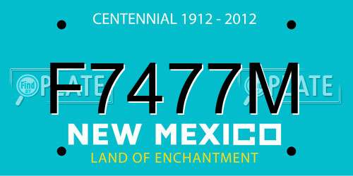 F7477M New Mexico License Plate