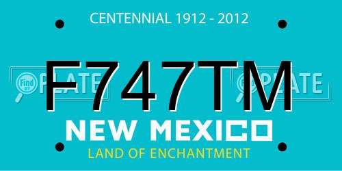 F747TM New Mexico License Plate