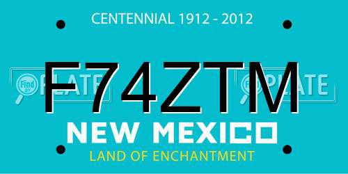 F74ZTM New Mexico License Plate