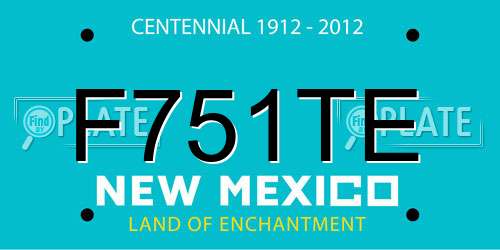 F751TE New Mexico License Plate