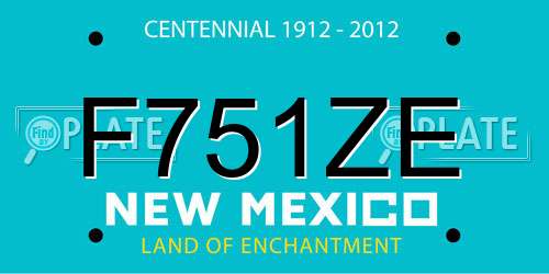 F751ZE New Mexico License Plate