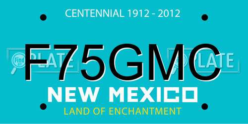 F75GMC New Mexico License Plate