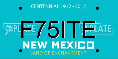 F75ITE New Mexico License Plate