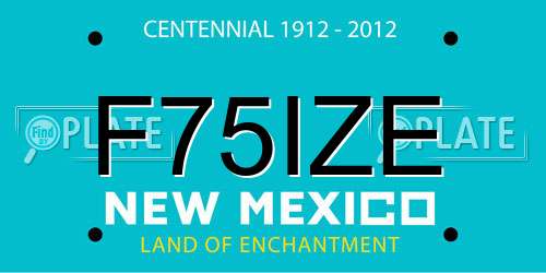 F75IZE New Mexico License Plate