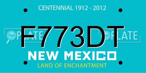 F773DT New Mexico License Plate