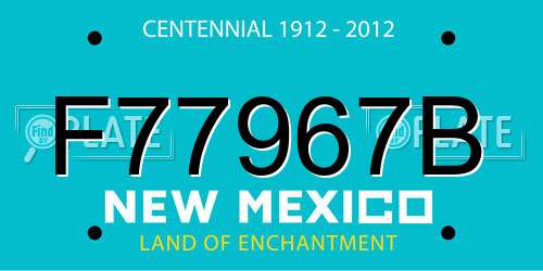 F77967B New Mexico License Plate