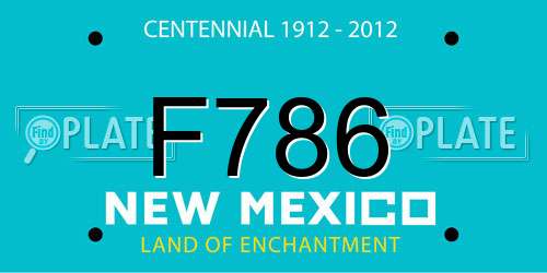 F786 New Mexico License Plate