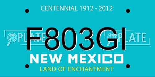 F803GI New Mexico License Plate