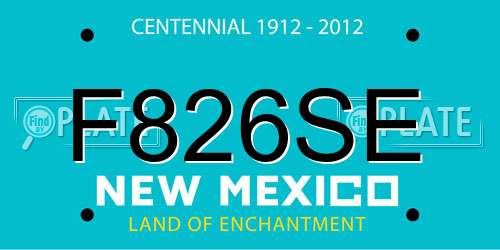 F826SE New Mexico License Plate