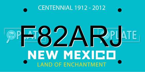 F82ARJ New Mexico License Plate