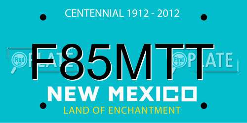 F85MTT New Mexico License Plate