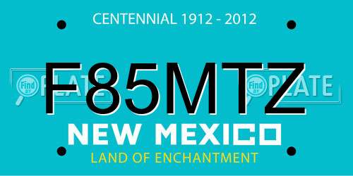 F85MTZ New Mexico License Plate