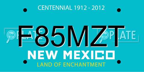 F85MZT New Mexico License Plate