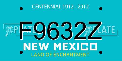 F9632Z New Mexico License Plate