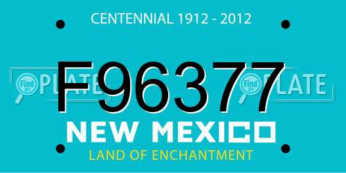 F96377 New Mexico License Plate