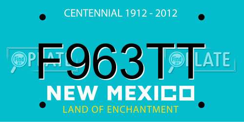 F963TT New Mexico License Plate