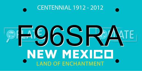 F96SRA New Mexico License Plate