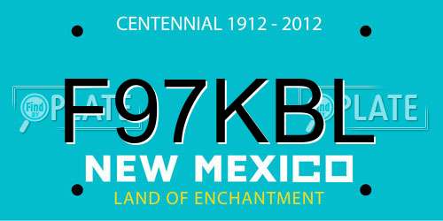 F97KBL New Mexico License Plate