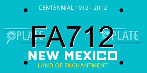 FA712 New Mexico License Plate