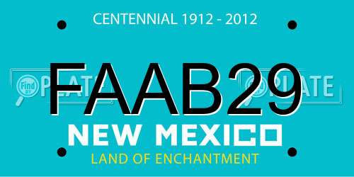 FAAB29 New Mexico License Plate