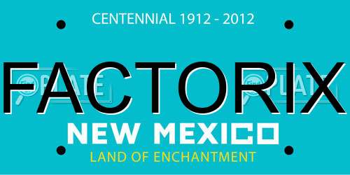 FACTORIX New Mexico License Plate