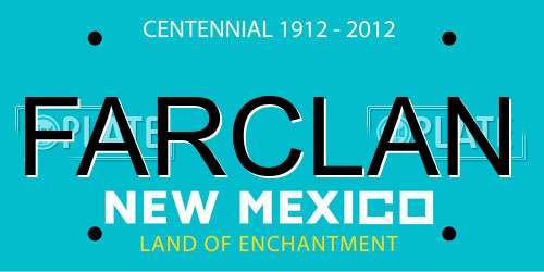 FARCLAN New Mexico License Plate